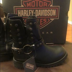 Harley Davidson black leather Kendrick boots 6.5